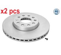 X2 PCS L&R SIDES FRONT FITS AUDI A3 1.2 TSI BRAKE DISC 1835211045PD MEYLE