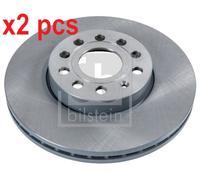 X2 PCS L&R SIDES FRONT FITS AUDI A3 1.4 TFSI BRAKE DISC 22902 FEBI BILSTEIN