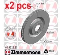 X2 PCS L&R SIDES FRONT FITS AUDI A4 B6 3.0 BRAKE DISC 100.3326.20 ZIMMERMANN