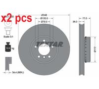 X2 PCS L&R SIDES FRONT FITS BMW 5 550 I BRAKE DISC 92182425 TEXTAR