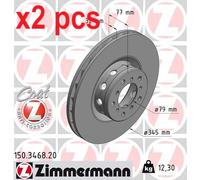 X2 PCS L&R SIDES FRONT FITS BMW 5 M5 BRAKE DISC 150.3468.20 ZIMMERMANN