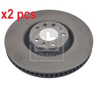 X2 PCS L&R SIDES FRONT FITS CITROËN C5 AIRCROSS BRAKE DISC 107717 FEBI BILSTEIN
