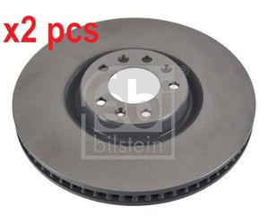 X2 PCS L&R SIDES FRONT FITS CITROËN C5 AIRCROSS BRAKE DISC 107717 FEBI BILSTEIN