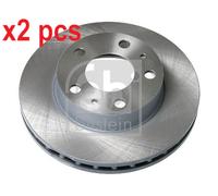X2 PCS L&R SIDES FRONT FITS CITROËN RELAY II VAN BRAKE DISC 44037 FEBI BILSTEIN
