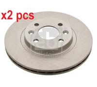 X2 PCS L&R SIDES FRONT FITS DACIA LOGAN 1.2 16V BRAKE DISC 09073 FEBI BILSTEIN