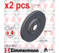 X2 PCS L&R SIDES FRONT FITS FOR RENAULT ESPACE BRAKE DISC 470.2418.52 ZIMMERMANN
