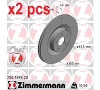 X2 PCS L&R SIDES FRONT FITS FORD FOCUS III 2.3 BRAKE DISC 250.1395.20 ZIMMERMANN