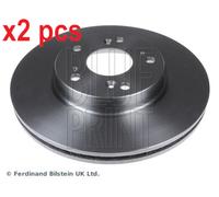 2x Brake Discs Pair Vented fits HONDA CIVIC Front 05 to 22 282mm Set Blue Print