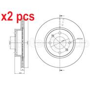 X2 PCS L&R SIDES FRONT FITS HYUNDAI I10 I 1.2 BRAKE DISC 231104 METELLI