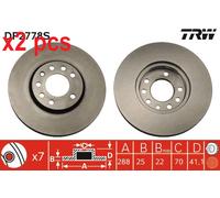 X2 PCS L&R SIDES FRONT FITS LOTUS 2 ELEVEN 1.8 BRAKE DISC DF2778S TRW