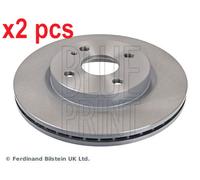 X2 PCS L&R SIDES FRONT FITS MAZDA 2 1.3 BRAKE DISC ADM543100 BLUE PRINT