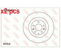 X2 PCS L&R SIDES FRONT FITS MAZDA CX-7 2.3 MZR DISI TURBO BRAKE DISC DF8043 TRW