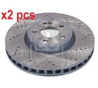 X2 PCS L&R SIDES FRONT FITS MERCEDES-BENZ BRAKE DISC 186227 FEBI BILSTEIN
