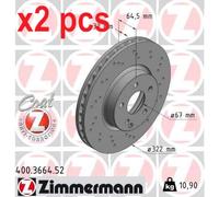 ZIMMERMANN 400.3664.52 Brake disc