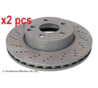 X2 PCS L&R SIDES FRONT FITS MERCEDES-BENZ BRAKE DISC ADU174312 BLUE PRINT