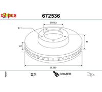 X2 PCS L&R SIDES FRONT FITS MINI MINI ONE BRAKE DISC 672536 VALEO