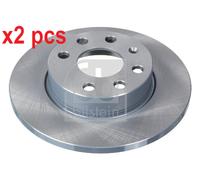X2 PCS L&R SIDES FRONT FITS OPEL CORSA C 1.0 BRAKE DISC 19510 FEBI BILSTEIN