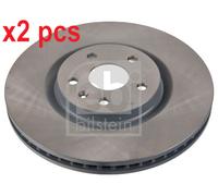 X2 PCS L&R SIDES FRONT FITS OPEL INSIGNIA B BRAKE DISC 106348 FEBI BILSTEIN