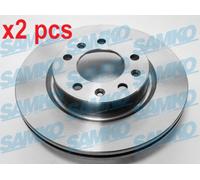X2 PCS L&R SIDES FRONT FITS PEUGEOT 308 SW II 1.2 THP BRAKE DISC P1019V SAMKO