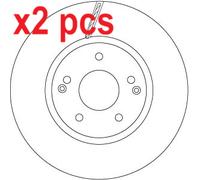X2 PCS L&R SIDES FRONT FITS SSANGYONG ACTYON II 2.0 XDI BRAKE DISC DF6804 TRW