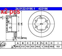Rear Brake Disc MB VW:904,2DA 2DD 2DH,2DC 2DF 2DG 2DL 2DM,2DB 2DE 2DK,VARIO