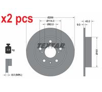 X2 PCS L&R SIDES REAR 92268403 BRAKE DISC TEXTAR