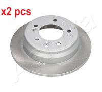 2x Brake disc Rear Axle solid 61-0K-K14C ASHIKA for KIA HYUNDAI