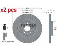 X2 PCS L&R SIDES REAR BRAKE DISC 92160403
