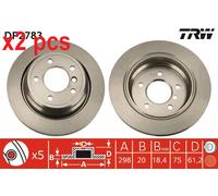 X2 PCS L&R SIDES REAR BRAKE DISC DF2783