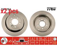 X2 PCS L&R SIDES REAR BRAKE DISC DF4794
