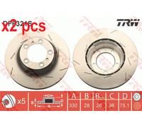 X2 PCS L&R SIDES REAR BRAKE DISC DF6321S