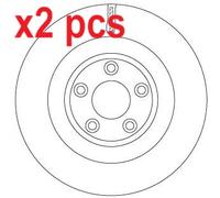 X2 PCS L&R SIDES REAR DF6816S BRAKE DISC TRW