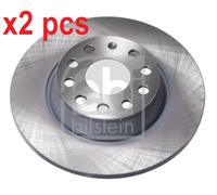 X2 PCS L&R SIDES REAR FITS AUDI A3 1.2 TSI BRAKE DISC 24382 FEBI BILSTEIN