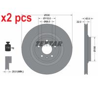X2 PCS L&R SIDES REAR FITS AUDI A6 ALLROAD C6 3.0 BRAKE DISC 92160403 TEXTAR