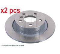 X2 PCS L&R SIDES REAR FITS BMW 1 116 I BRAKE DISC ADB114324 BLUE PRINT