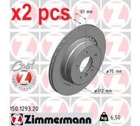 X2 PCS L&R SIDES REAR FITS BMW 3 M3 3.0 BRAKE DISC 150129320 ZIMMERMANN