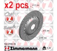 X2 PCS L&R SIDES REAR FITS BMW 5 M5 BRAKE DISC 150291070 ZIMMERMANN