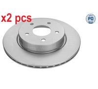 X2 PCS L&R SIDES REAR FITS FOR NISSAN LEAF BRAKE DISC 36-15 523 0056/PD MEYLE
