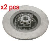 X2 PCS L&R SIDES REAR FITS FOR RENAULT LAGUNA II BRAKE DISC 21299 FEBI BILSTEIN