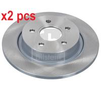 X2 PCS L&R SIDES REAR FITS FORD C-MAX 2.0 BRAKE DISC 24620 FEBI BILSTEIN