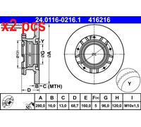 ATE 24.0116-0216.1 Brake disc