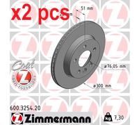 X2 PCS L&R SIDES REAR FITS MAN TGE VAN ETGE BRAKE DISC 600.3254.20 ZIMMERMANN