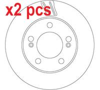 X2 PCS L&R SIDES REAR FITS SSANGYONG KYRON 2.0 XDI BRAKE DISC DF6876 TRW