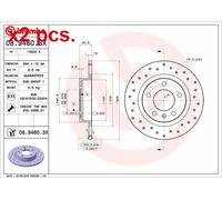 X2 PCS REAR BRAKE DISC PAIR L&R 08.9460.3X BREMBO I