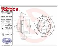 X2 PCS REAR BRAKE DISC PAIR L&R 08.C172.2X BREMBO I
