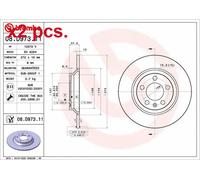 X2 PCS REAR BRAKE DISC PAIR L&R 08.D973.11 BREMBO I