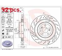 X2 PCS REAR BRAKE DISC PAIR L&R 09.A907.11 BREMBO I