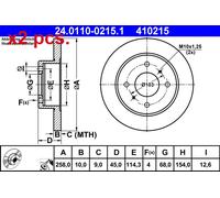 X2 PCS REAR BRAKE DISC PAIR L&R 24.0110-0215.1 ATE I