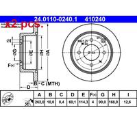 X2 PCS REAR BRAKE DISC PAIR L&R 24.0110-0240.1 ATE I