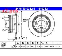 X2 PCS REAR BRAKE DISC PAIR L&R 24.0110-0332.1 ATE I